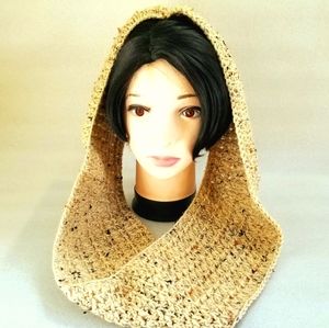 Large Crotcheted Twisted Infinity Scarf